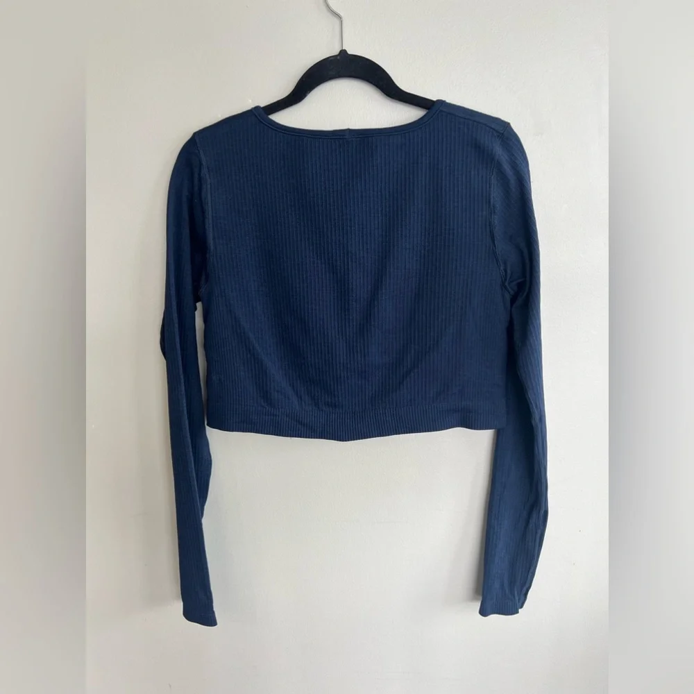 Lululemon cropped ribbed long sleeve, blue - Picture 3 of 7